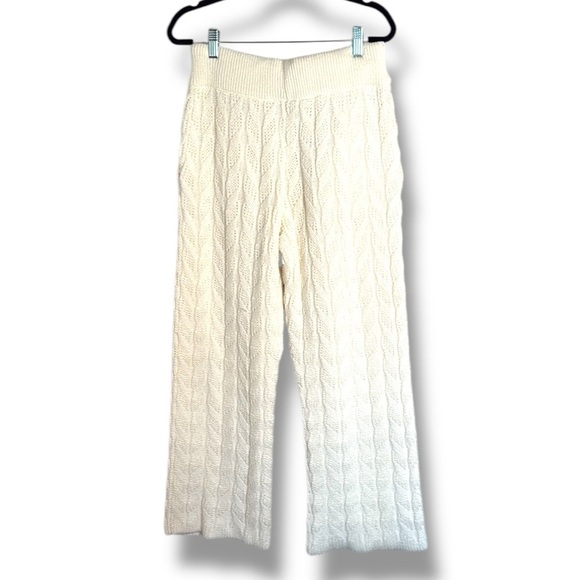 Eberjey Cream Cable Knit Pants Size Small - Picture 7 of 7